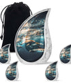 Underwater Dolphin Family Urn For Memorial - Human Ashes Container