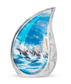 Dolphins Memorial Urn For Women - Artistic Funeral Urn for Sale