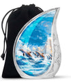 Dolphins Memorial Urn For Women - Artistic Funeral Urn for Sale