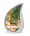 Duck Urn For Ashes Adult Men - Floral Cremation Ashes Urn