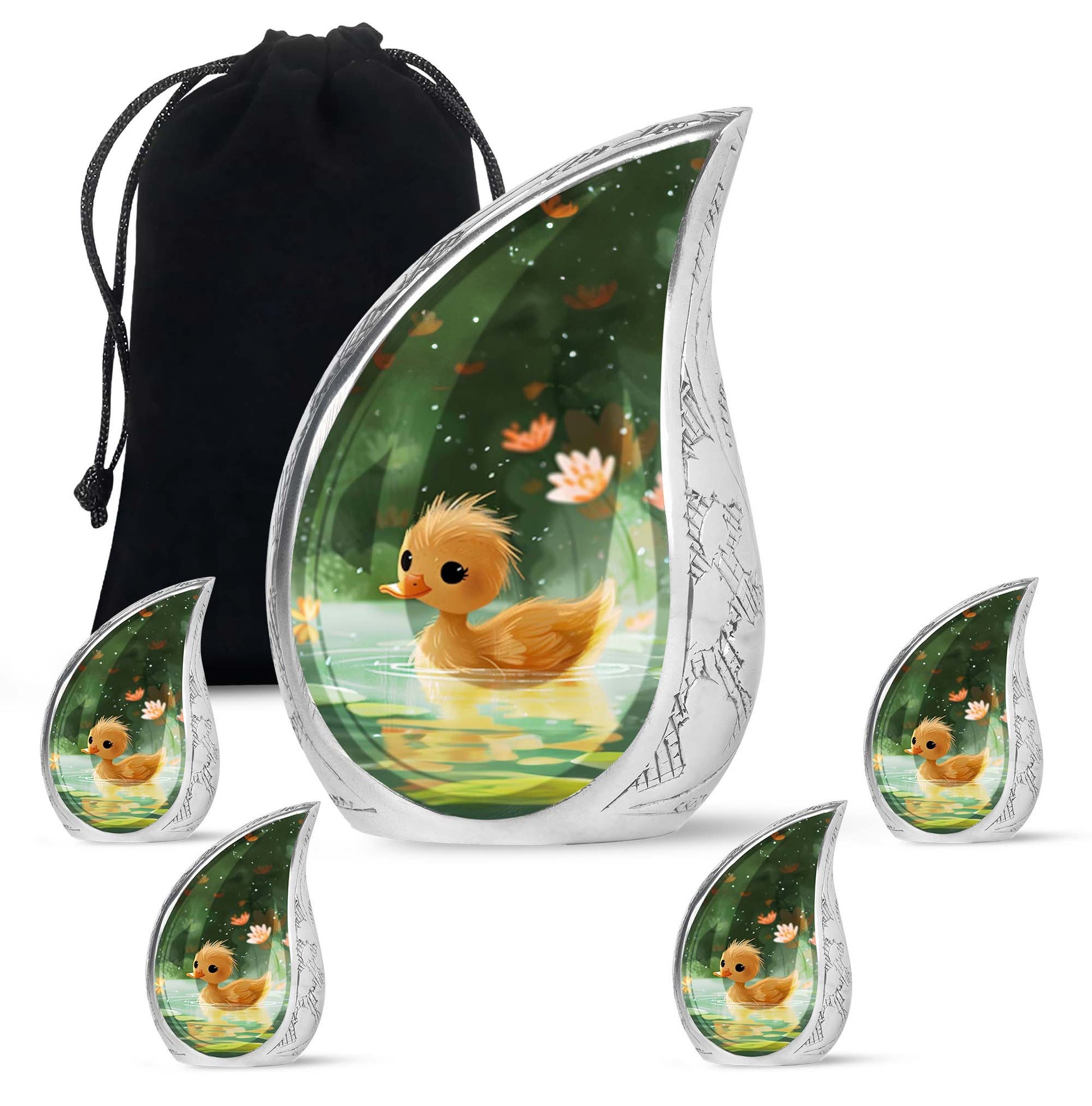 Animated Duckling's Urn For Adults - Duck Funeral Cremation Urn For Ashes