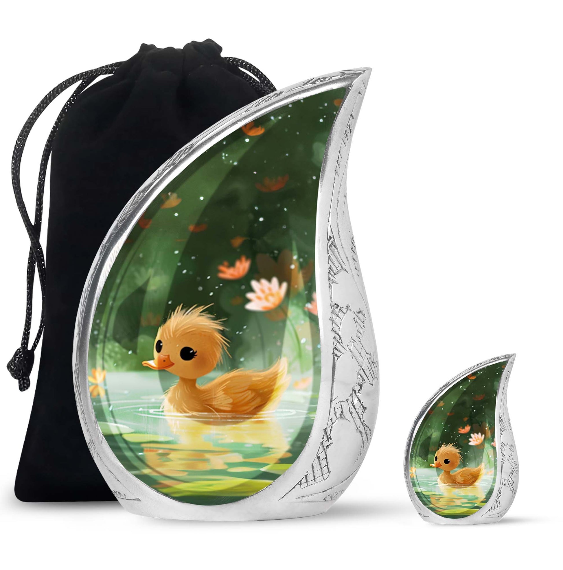 Animated Duckling's Urn For Adults - Duck Funeral Cremation Urn For Ashes