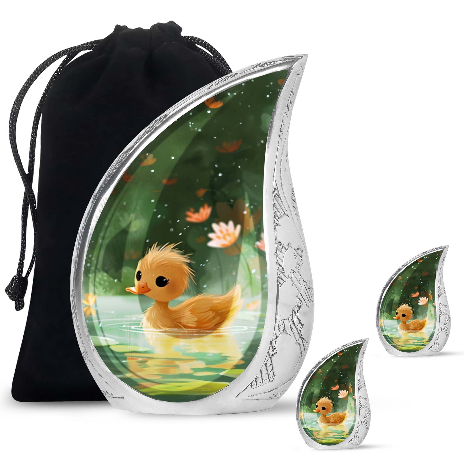 Animated Duckling's Urn For Adults - Duck Funeral Cremation Urn For Ashes