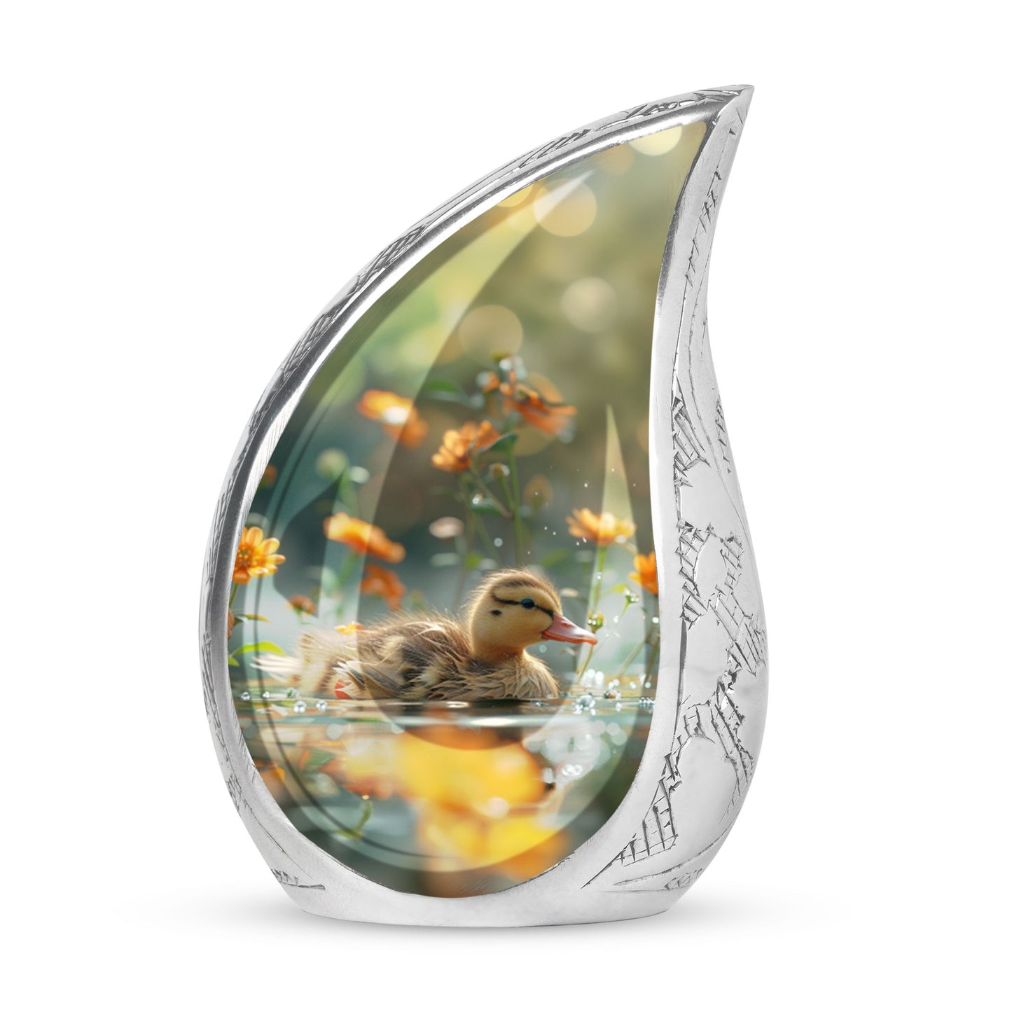 Personalized Flower Memorial Urn for Women - 10-inch, 200 cu in - Yatskia