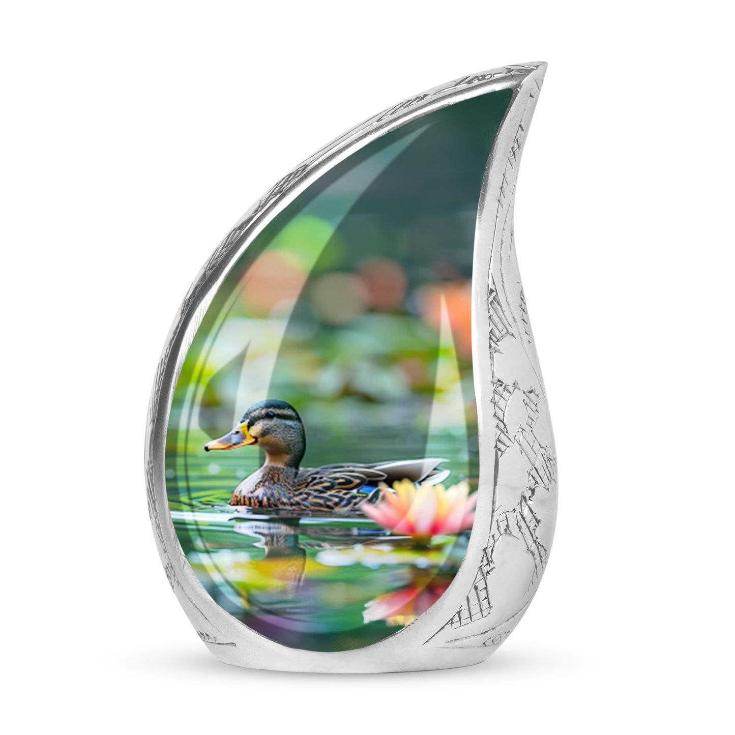 Green Personalized Bird Cremation Urn for Men & Women - 10-inch, 200 cu in - Yatskia