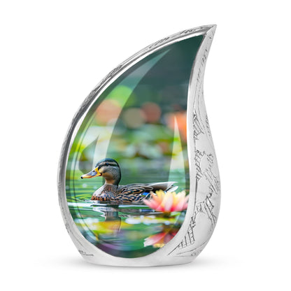 Green Personalized Bird Cremation Urn for Men & Women - 10-inch, 200 cu in - Yatskia