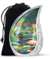 Duck Funeral Urn For Ashes - Green Cremation Urn For Men & Women
