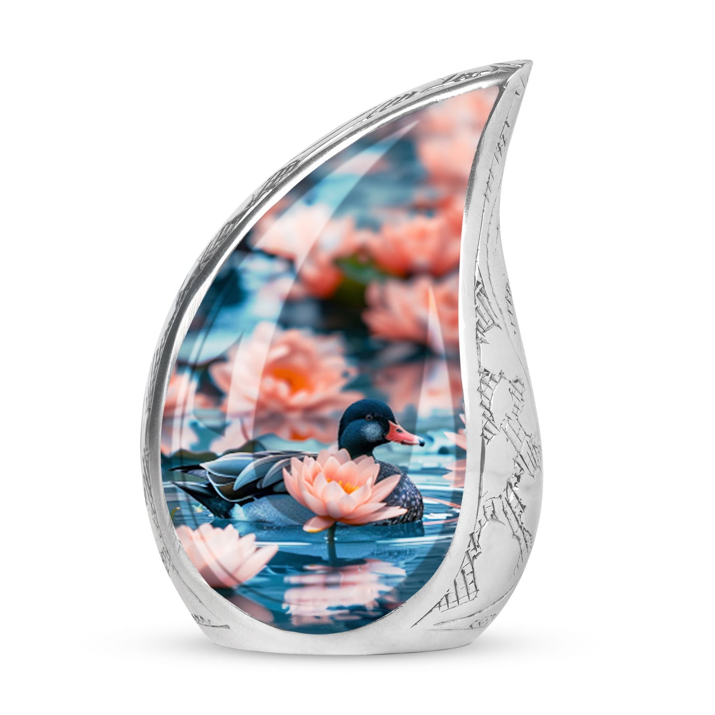 Personalized Flower Cremation Urn for Human Ashes - 10-inch, 200 cu in - Yatskia