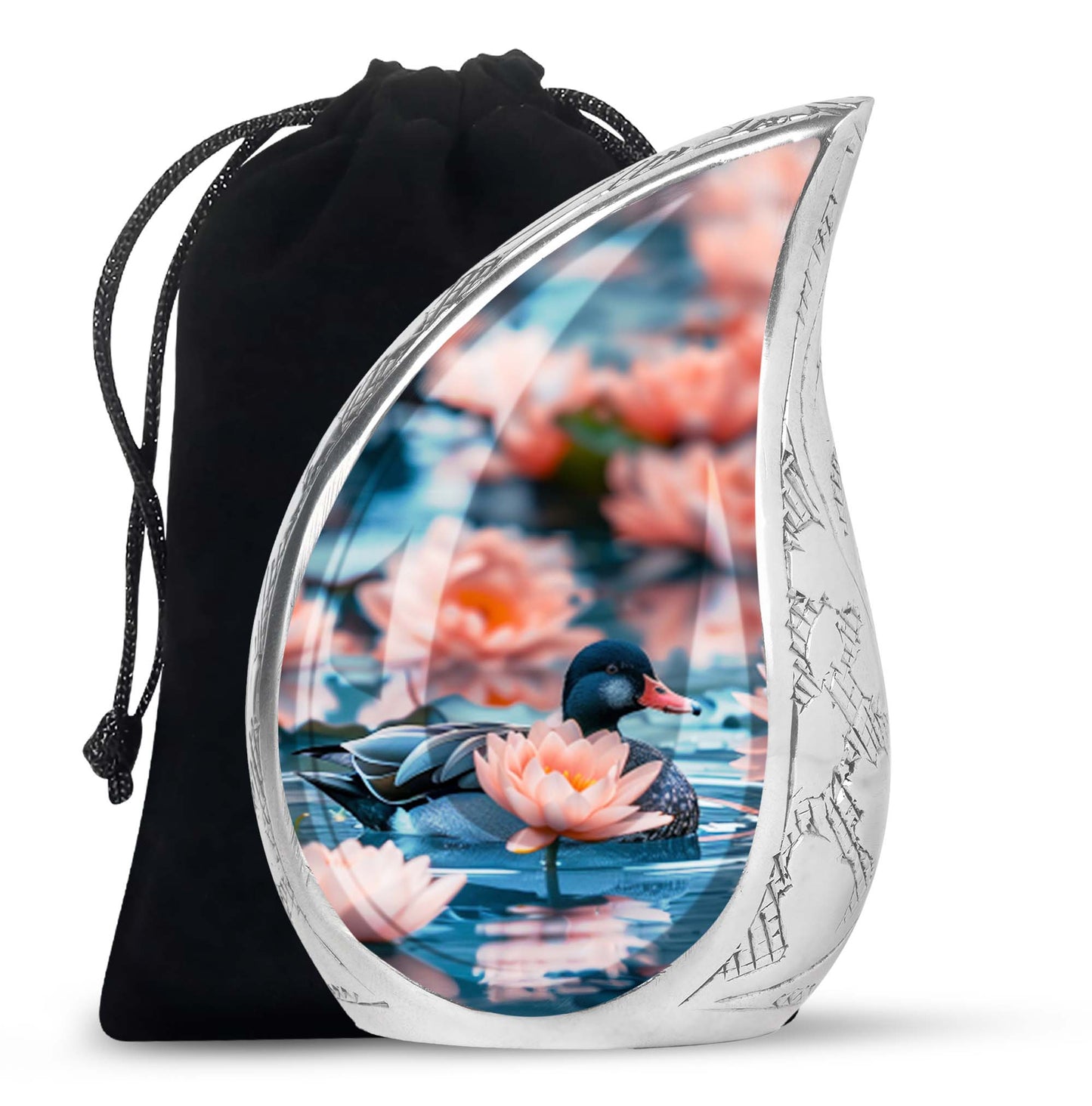 Personalized Flower Cremation Urn for Human Ashes - 10-inch, 200 cu in - Yatskia