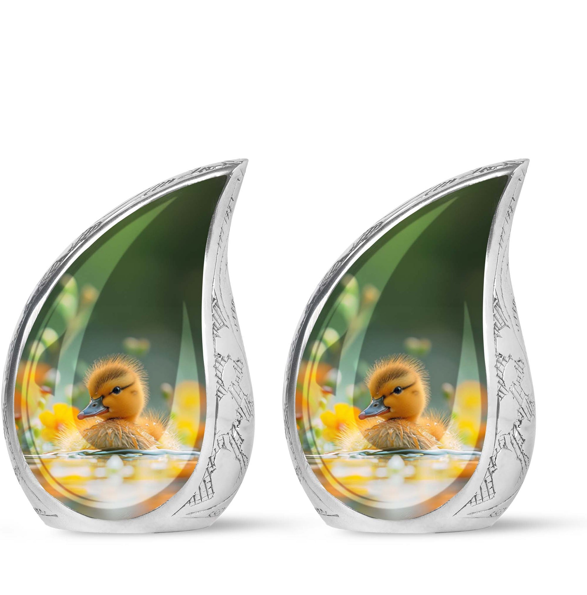 Golden Duckling Memorial Urn Set - Duck Cremation Urn For Ashes