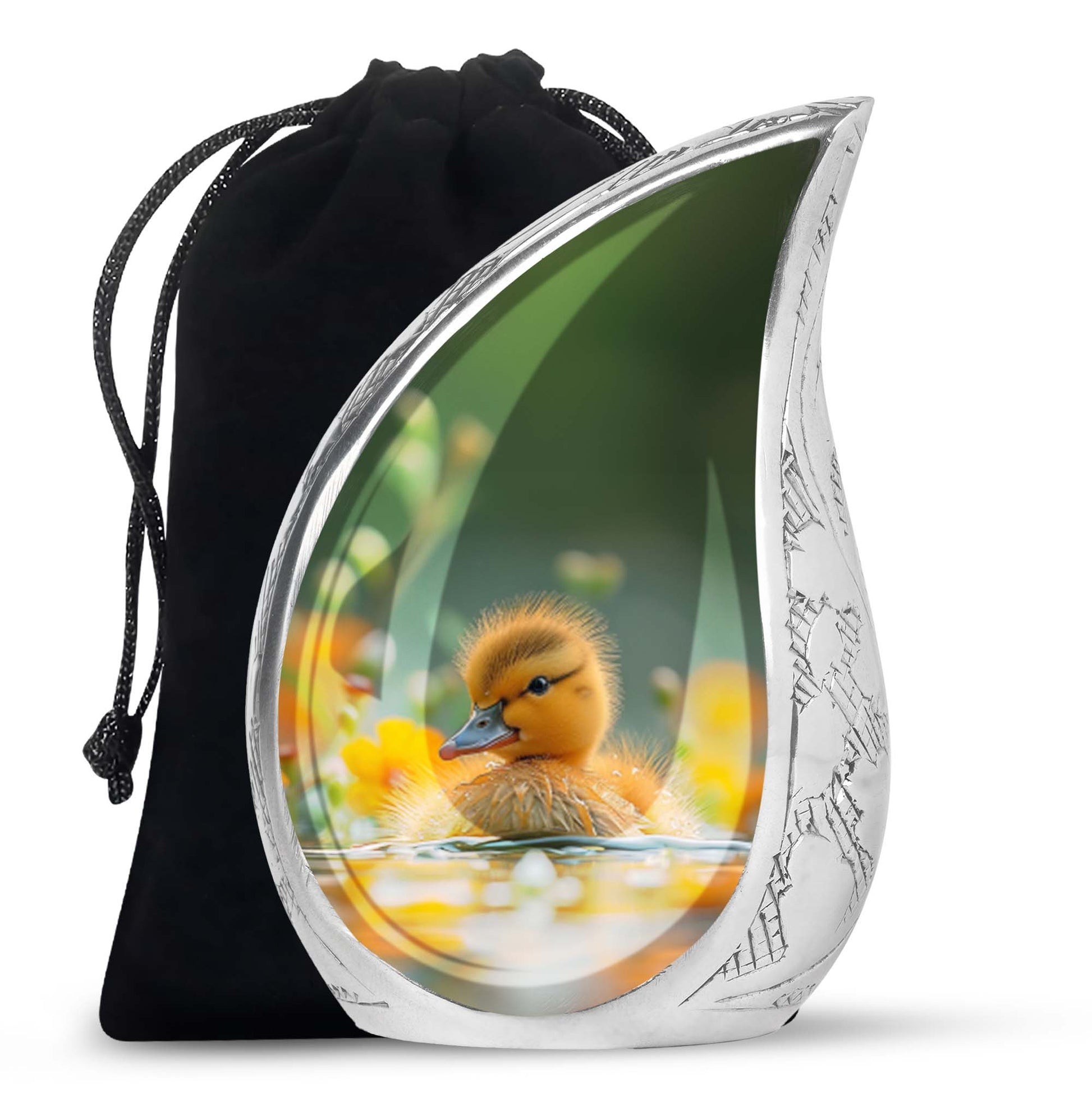 Golden Duckling Memorial Urn Set - Duck Cremation Urn For Ashes