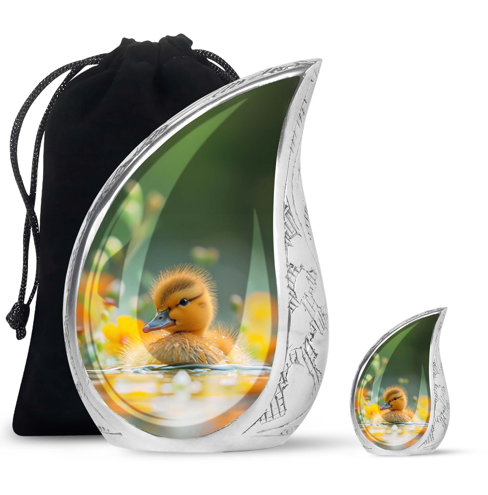 Golden Duckling Memorial Urn Set - Duck Cremation Urn For Ashes