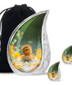 Golden Duckling Memorial Urn Set - Duck Cremation Urn For Ashes