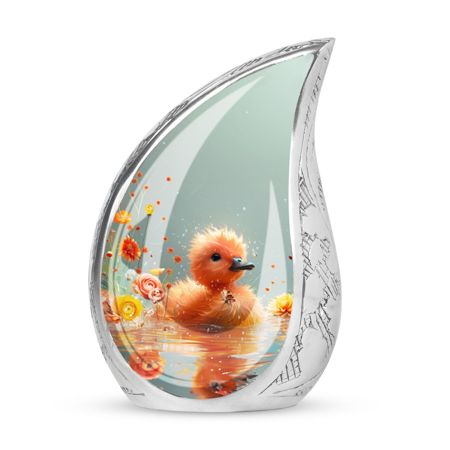 Personalized Flower Keepsake Urn for Human Ashes - 10-inch, 200 cu in - Yatskia