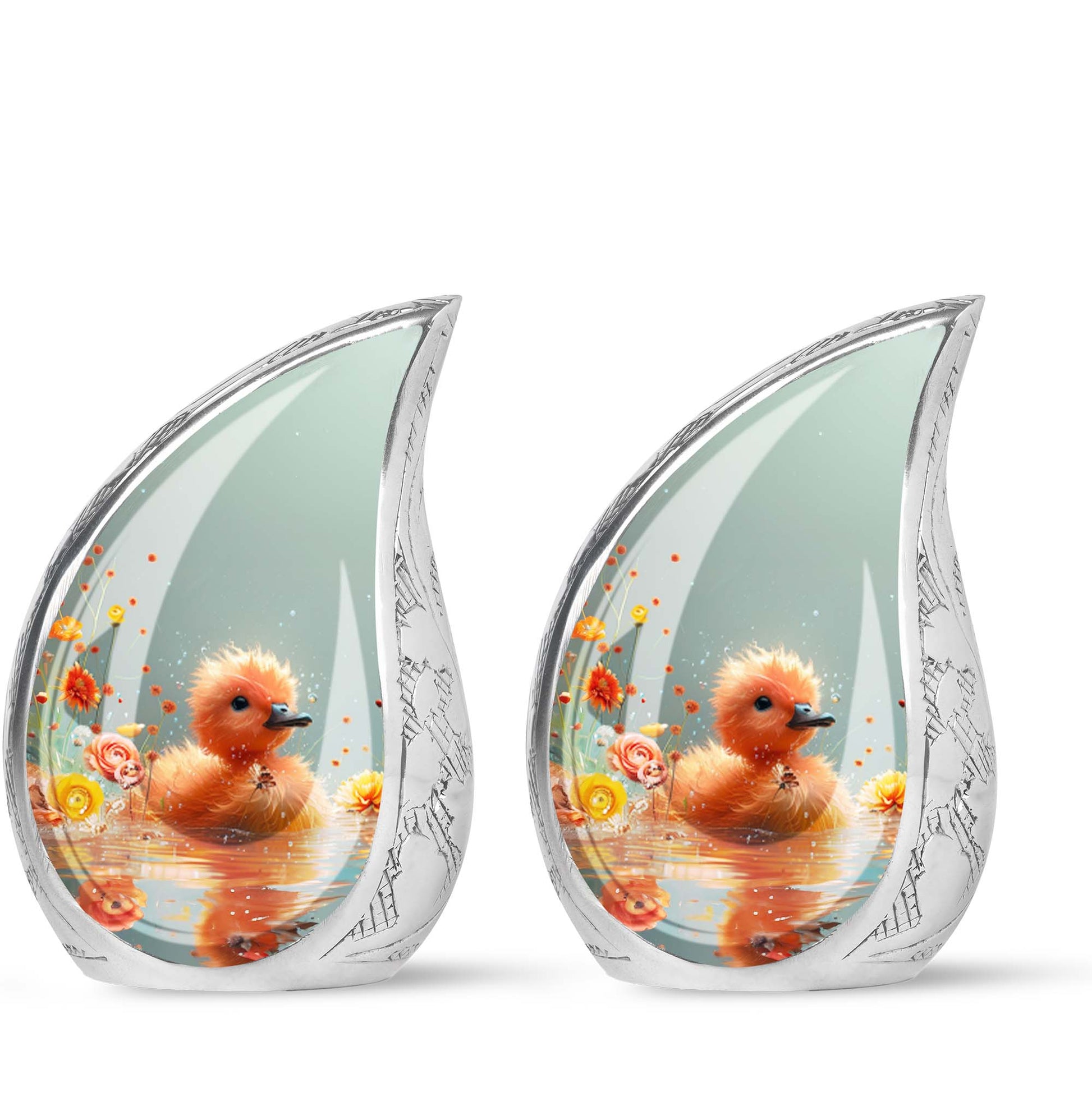 Baby Duck Memorial Urn Combo Set - Large And Keepsake Ashes Urn