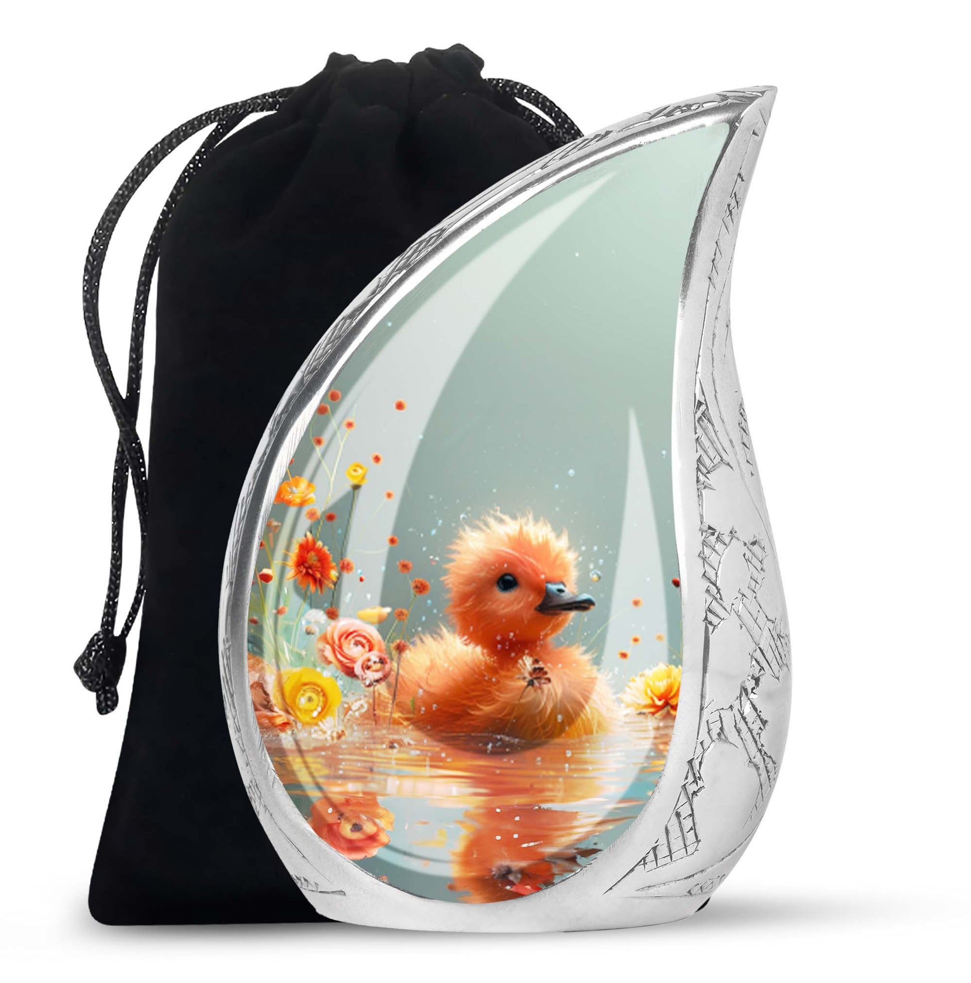 Baby Duck Memorial Urn Combo Set - Large And Keepsake Ashes Urn