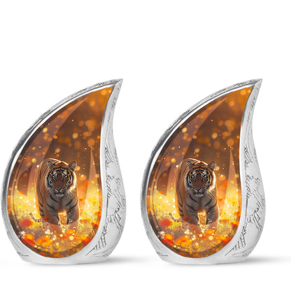 Personalized Tiger Cremation Urn for Human Ashes - 10-inch, 200 cu in - Yatskia