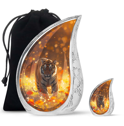 Personalized Tiger Cremation Urn for Human Ashes - 10-inch, 200 cu in - Yatskia