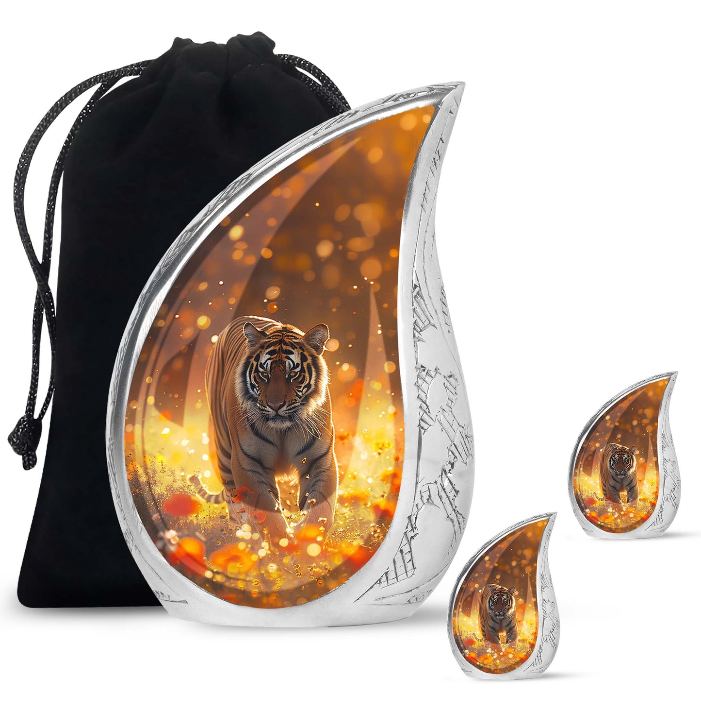 Personalized Tiger Cremation Urn for Human Ashes - 10-inch, 200 cu in - Yatskia