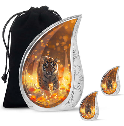 Personalized Tiger Cremation Urn for Human Ashes - 10-inch, 200 cu in - Yatskia