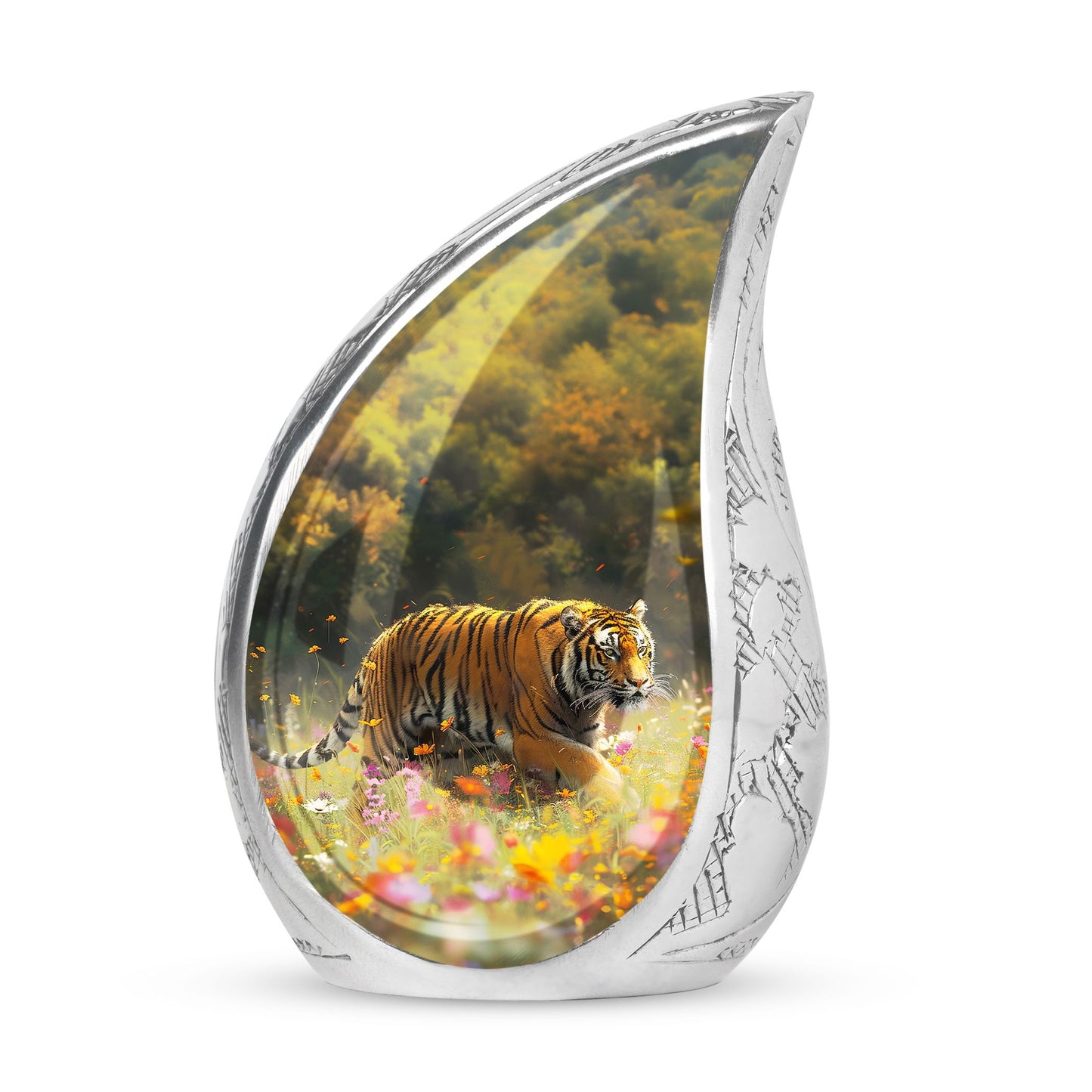 Personalized Tiger Keepsake Urn for Human Ashes - 10-inch, 200 cu in - Yatskia