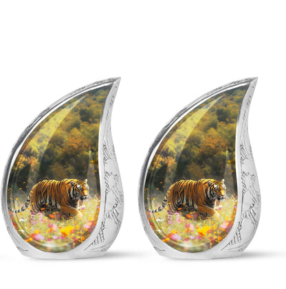 Personalized Tiger Keepsake Urn for Human Ashes - 10-inch, 200 cu in - Yatskia