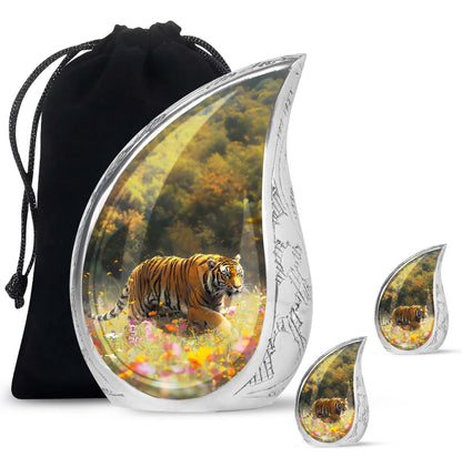 Personalized Tiger Keepsake Urn for Human Ashes - 10-inch, 200 cu in - Yatskia