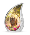 Tiger Memorial Urn For Ashes - Pink Flowers Garden Cremation Urn