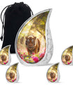 Tiger Memorial Urn For Ashes - Pink Flowers Garden Cremation Urn