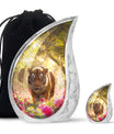 Tiger Memorial Urn For Ashes - Pink Flowers Garden Cremation Urn