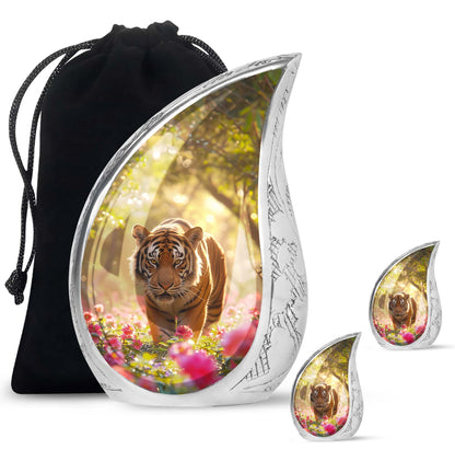 Personalized Tiger Cremation Urn for Human Ashes - 10-inch, 200 cu in - Yatskia
