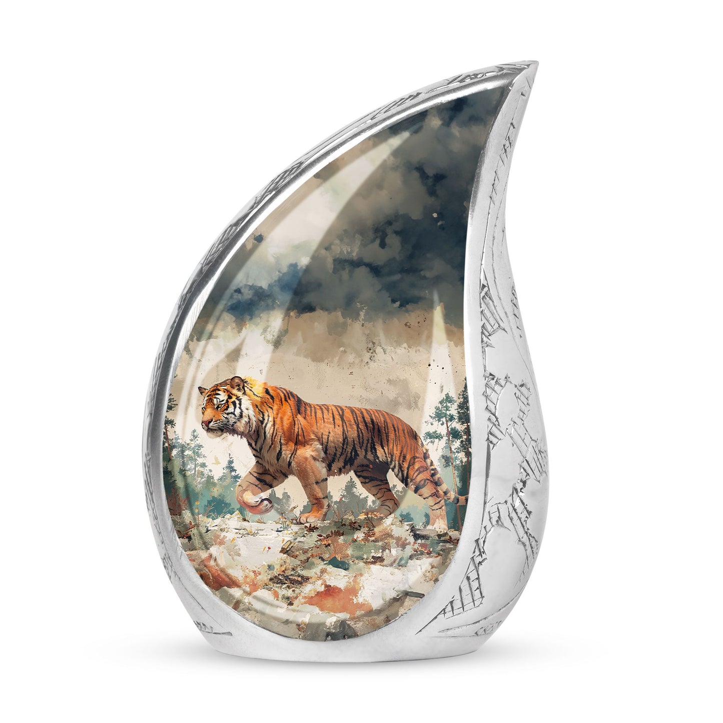 Personalized Tiger Cremation Urn for Adults - 10-inch, 200 cu in - Yatskia