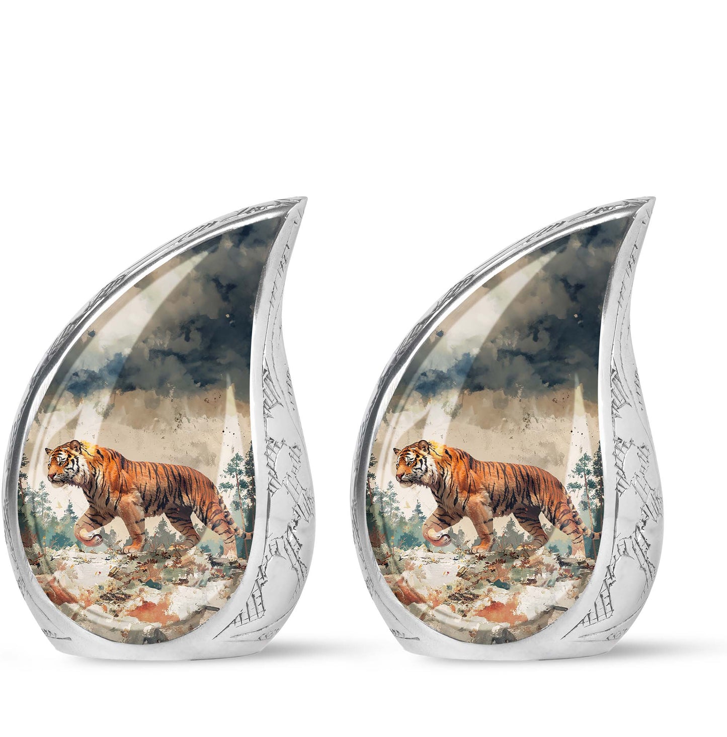 Personalized Tiger Cremation Urn for Adults - 10-inch, 200 cu in - Yatskia