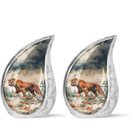 Personalized Tiger Cremation Urn for Adults - 10-inch, 200 cu in - Yatskia