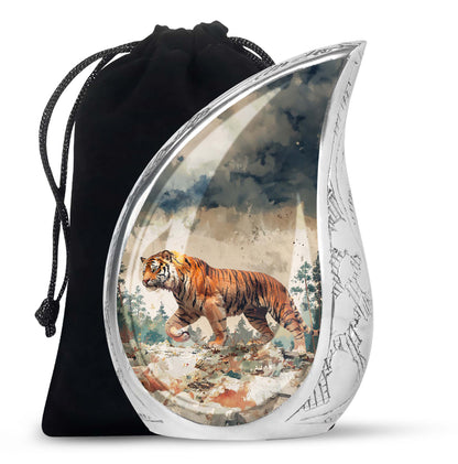 Personalized Tiger Cremation Urn for Adults - 10-inch, 200 cu in - Yatskia