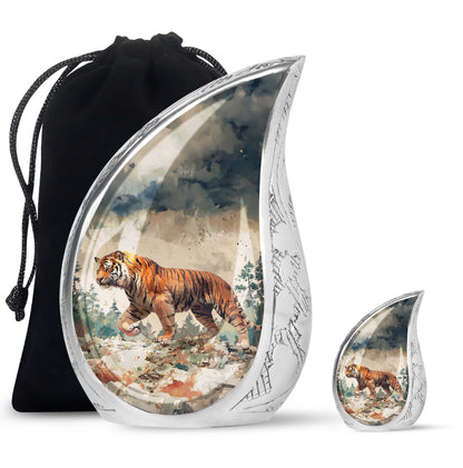 Personalized Tiger Cremation Urn for Adults - 10-inch, 200 cu in - Yatskia