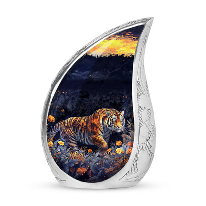Personalized Tiger Cremation Urn for Human Ashes - 10-inch, 200 cu in - Yatskia