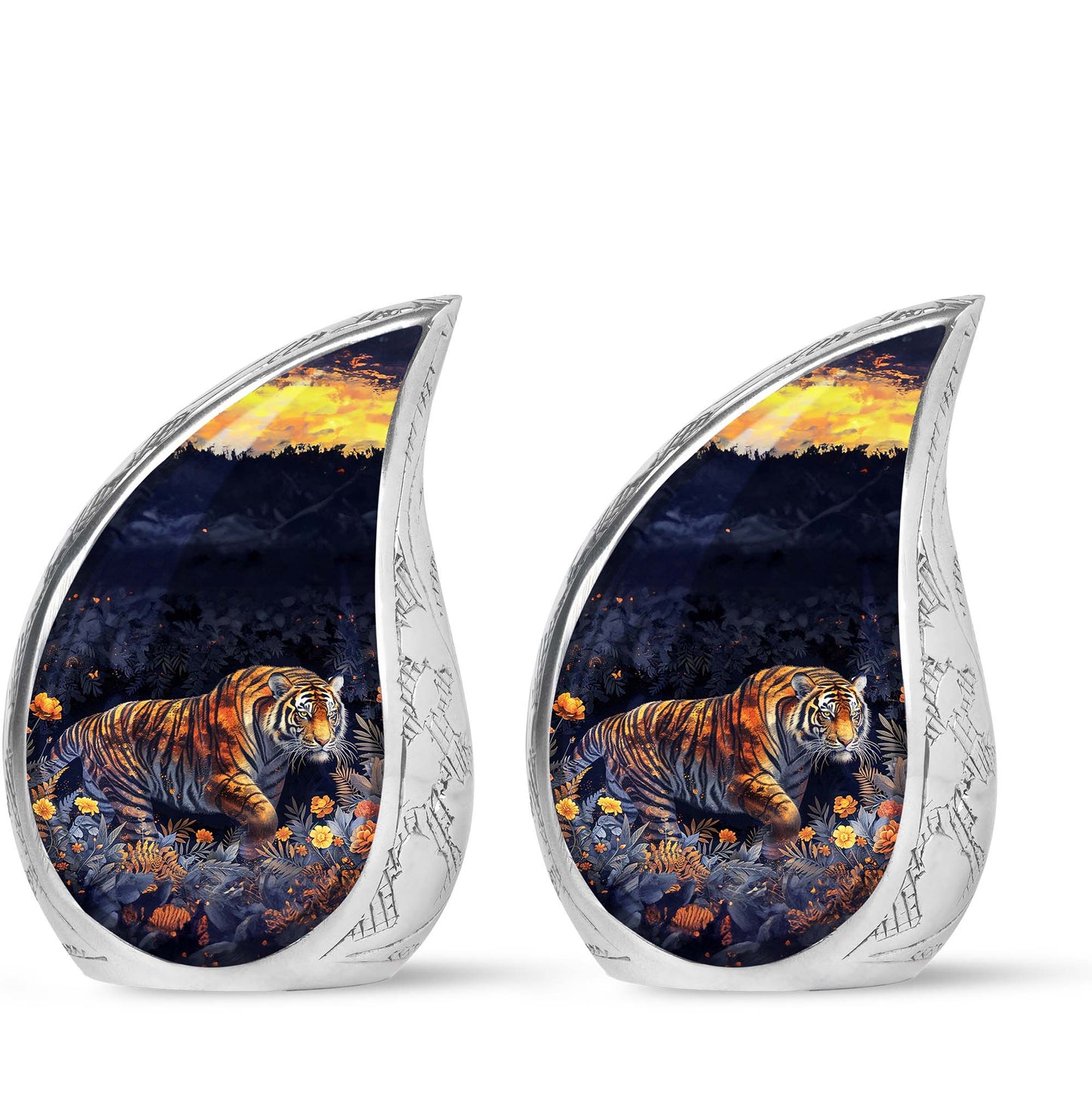 Personalized Tiger Cremation Urn for Human Ashes - 10-inch, 200 cu in - Yatskia