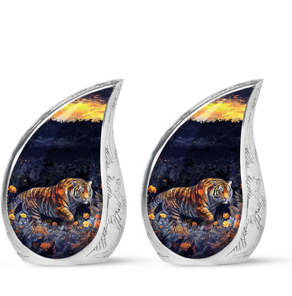 Personalized Tiger Cremation Urn for Human Ashes - 10-inch, 200 cu in - Yatskia