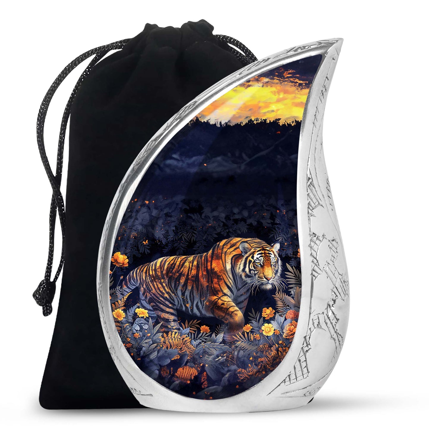 Personalized Tiger Cremation Urn for Human Ashes - 10-inch, 200 cu in - Yatskia