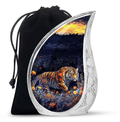 Personalized Tiger Cremation Urn for Human Ashes - 10-inch, 200 cu in - Yatskia