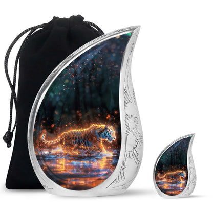 Personalized Tiger Cremation Urn for Mom - 10-inch, 200 cu in - Yatskia