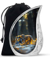 Hunger Tiger Black Cremation Urn - Urns For Human Ashes Large Adult