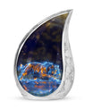 Blue Tiger Design Cremation Urn - Large Urns For Female & Male