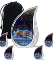 Blue Tiger Design Cremation Urn - Large Urns For Female & Male
