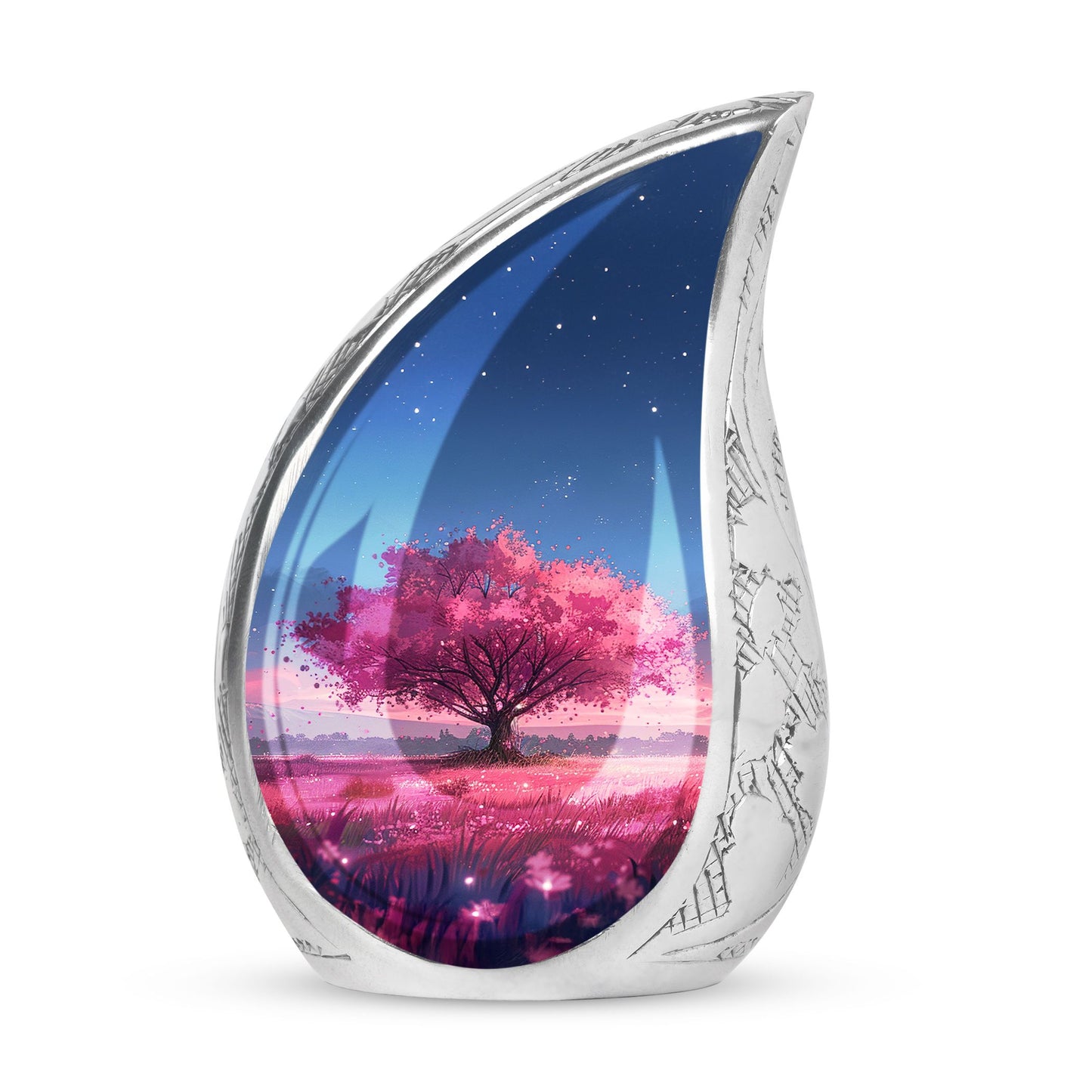 Pink Personalized Tree of Life Cremation Urn for Human Ashes - 10-inch, 200 cu in - Yatskia