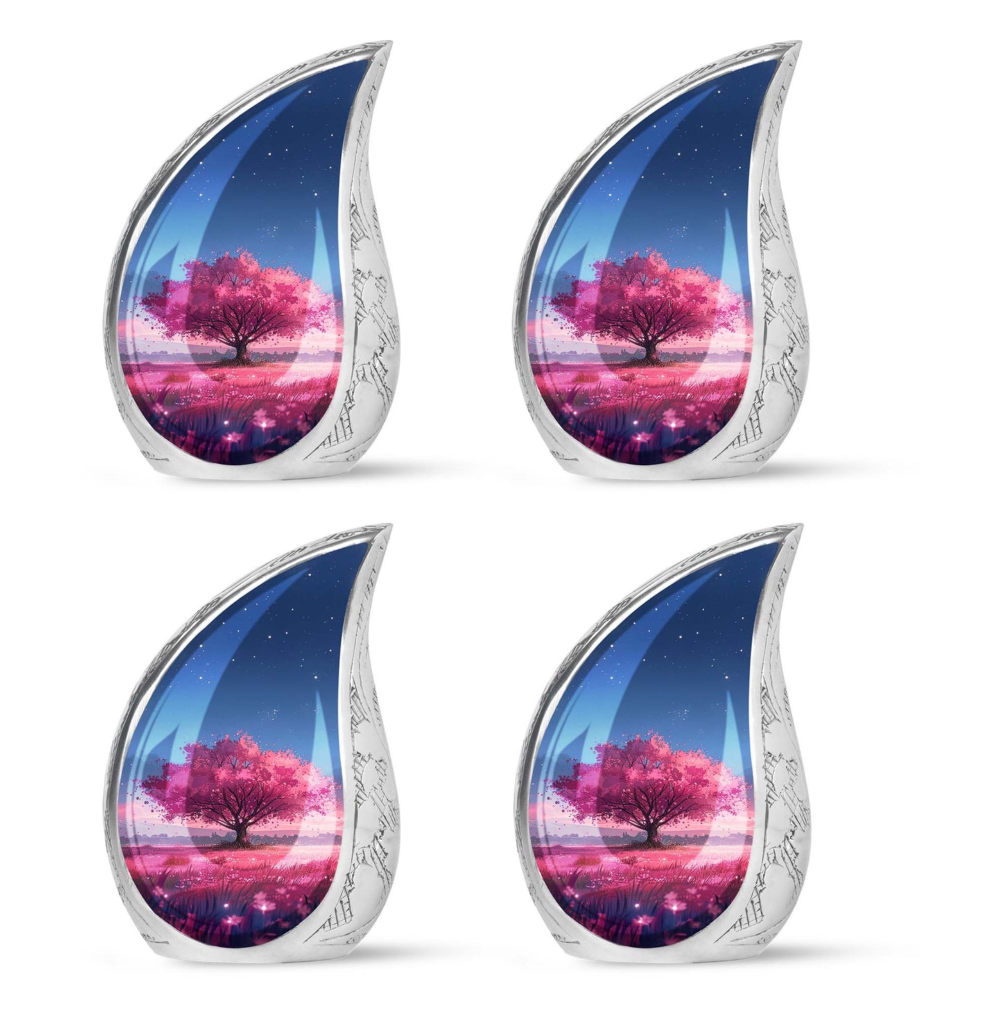 Pink Personalized Tree of Life Cremation Urn for Human Ashes - 10-inch, 200 cu in - Yatskia