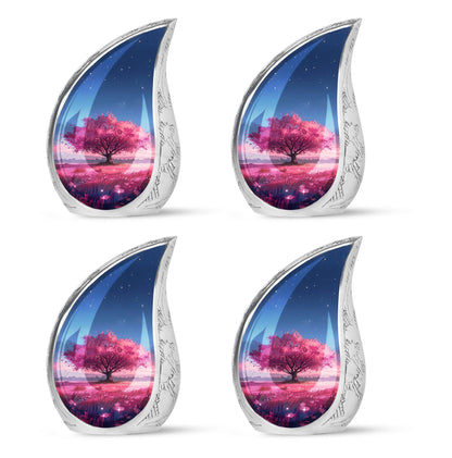 Pink Personalized Tree of Life Cremation Urn for Human Ashes - 10-inch, 200 cu in - Yatskia