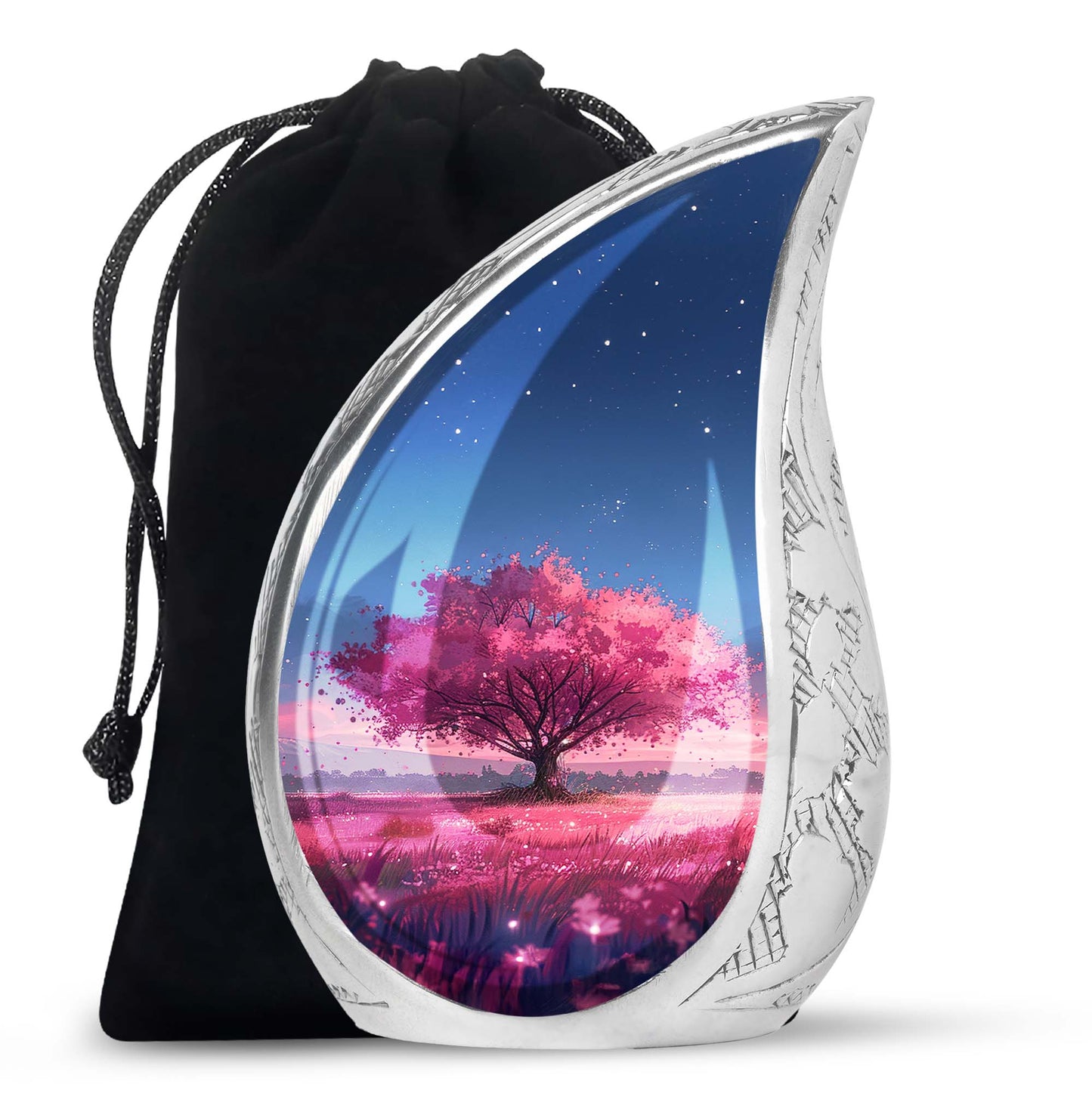 Pink Personalized Tree of Life Cremation Urn for Human Ashes - 10-inch, 200 cu in - Yatskia