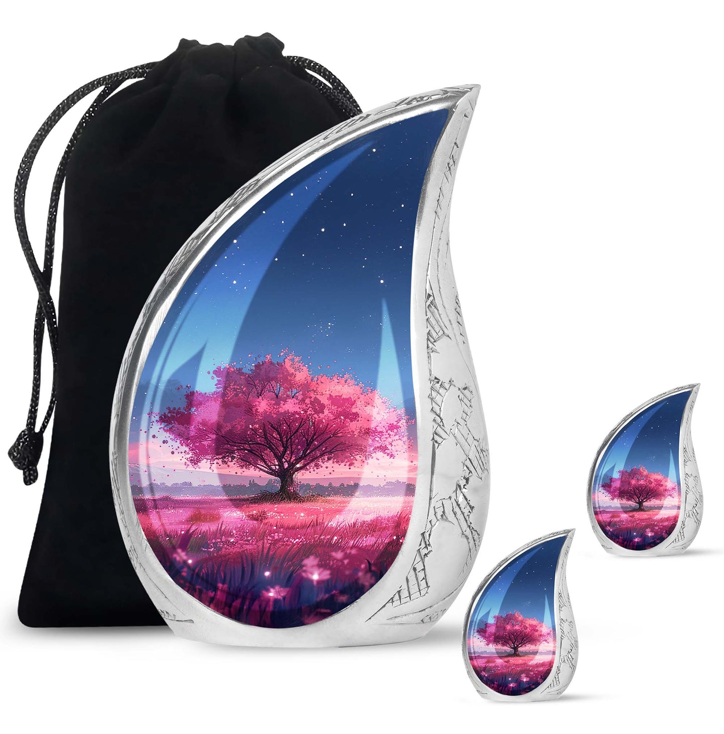 Pink Personalized Tree of Life Cremation Urn for Human Ashes - 10-inch, 200 cu in - Yatskia